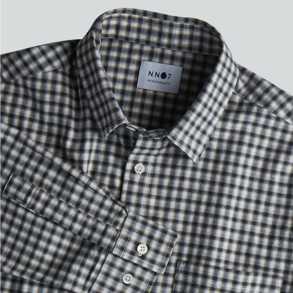 NN07 Deon 5290 Relaxed Fit Plaid Shirt Check Mens Size Large